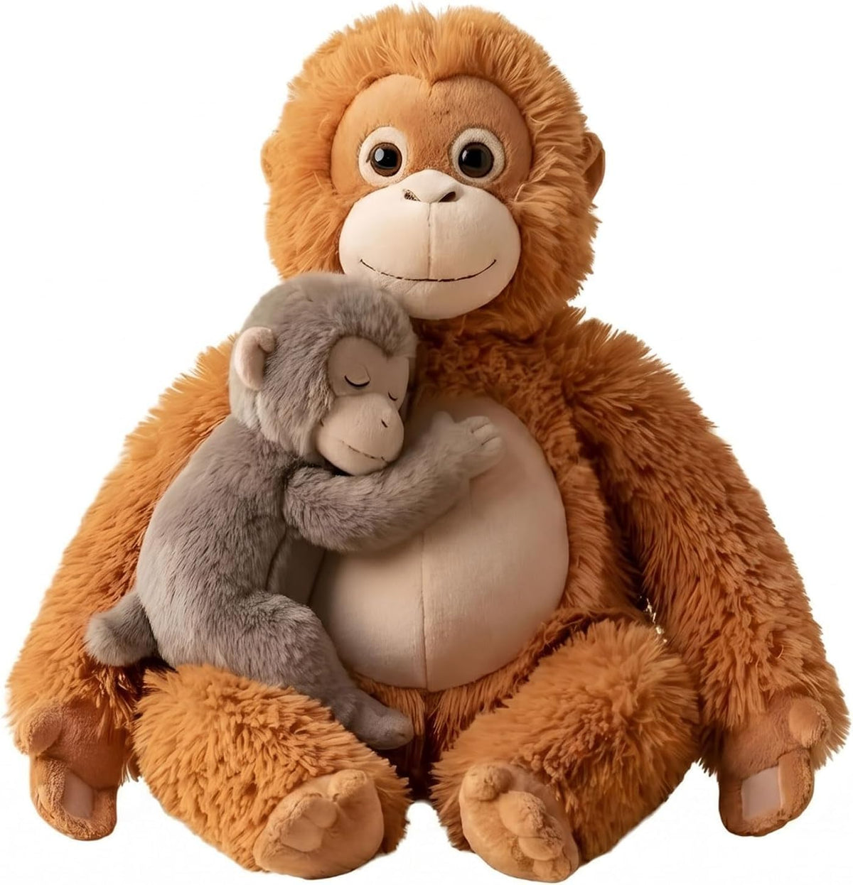 Karoeiwa 2 piezas de mono de peluche mamá con bebé familia de peluc...