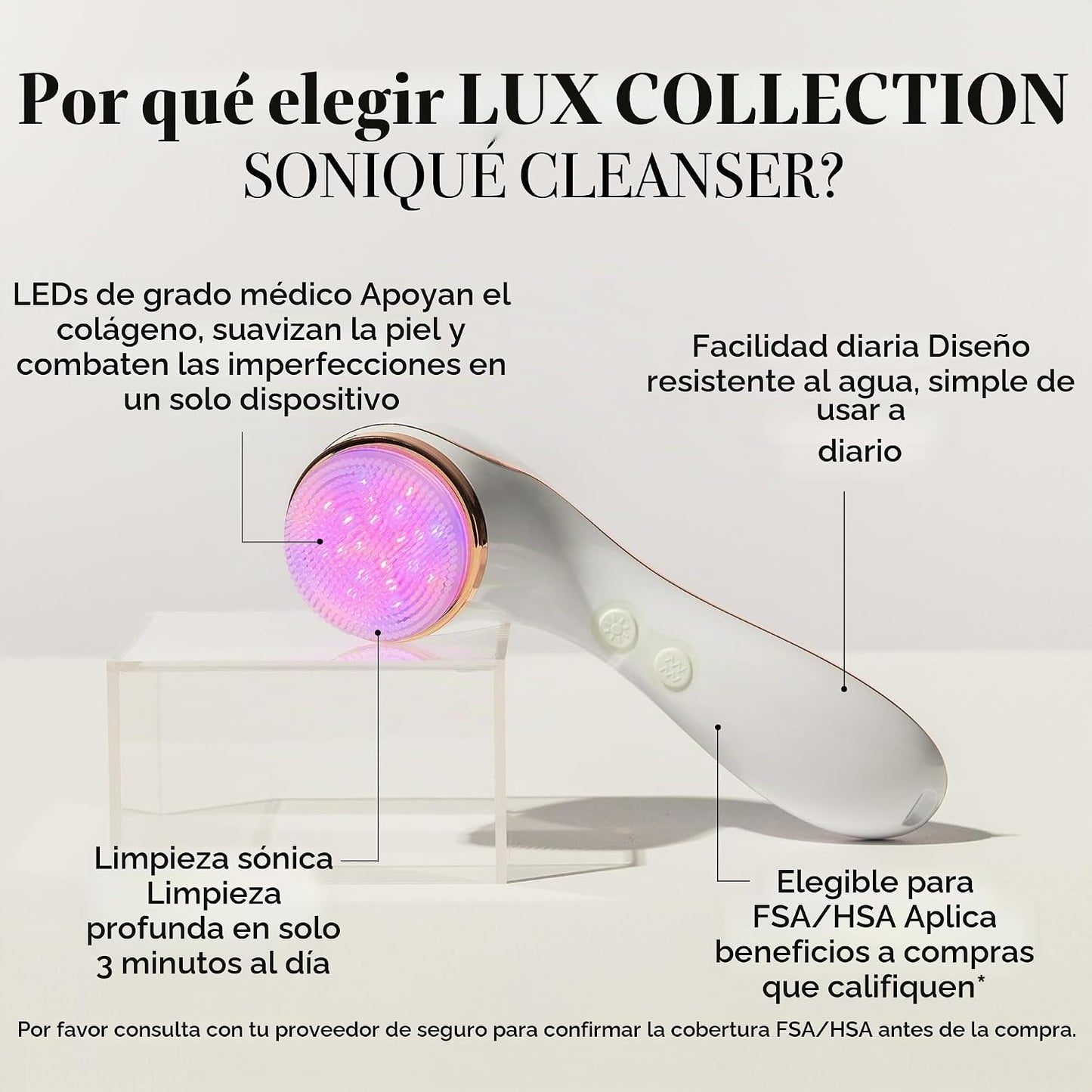 reVive Light Therapy Lux Collection Soniqué Limpiador, Cepillo Limp...