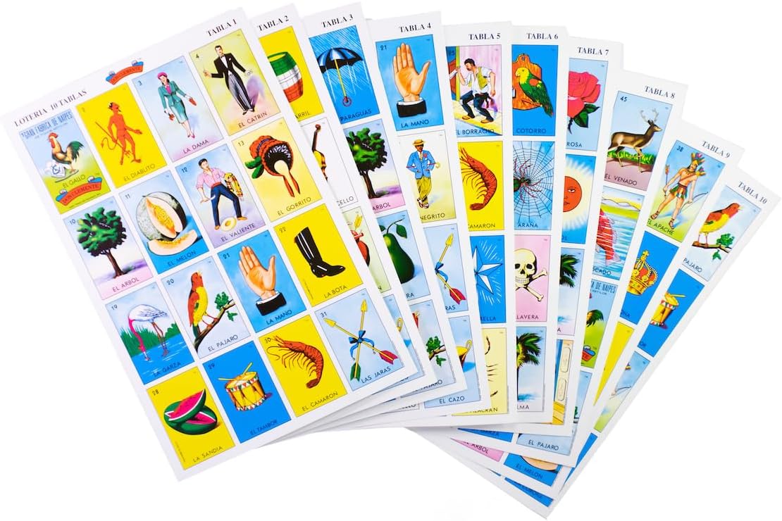Loteria Juego Auténtico Mexicano, Juego de Bingo con Tarjetas Ilust...