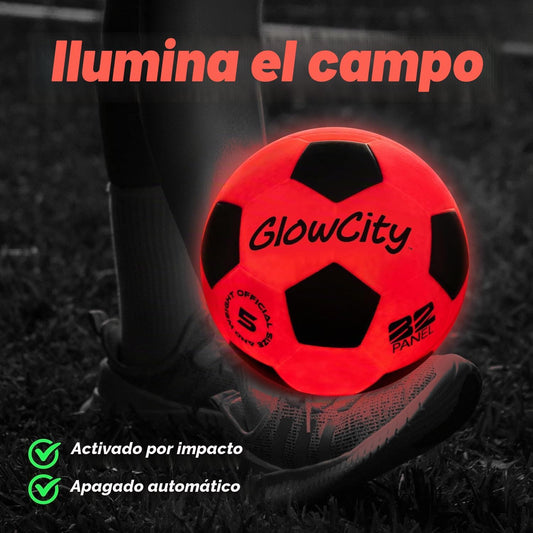 GlowCity Balón de fútbol que brilla en la oscuridad - Tamaños 3, 4,...