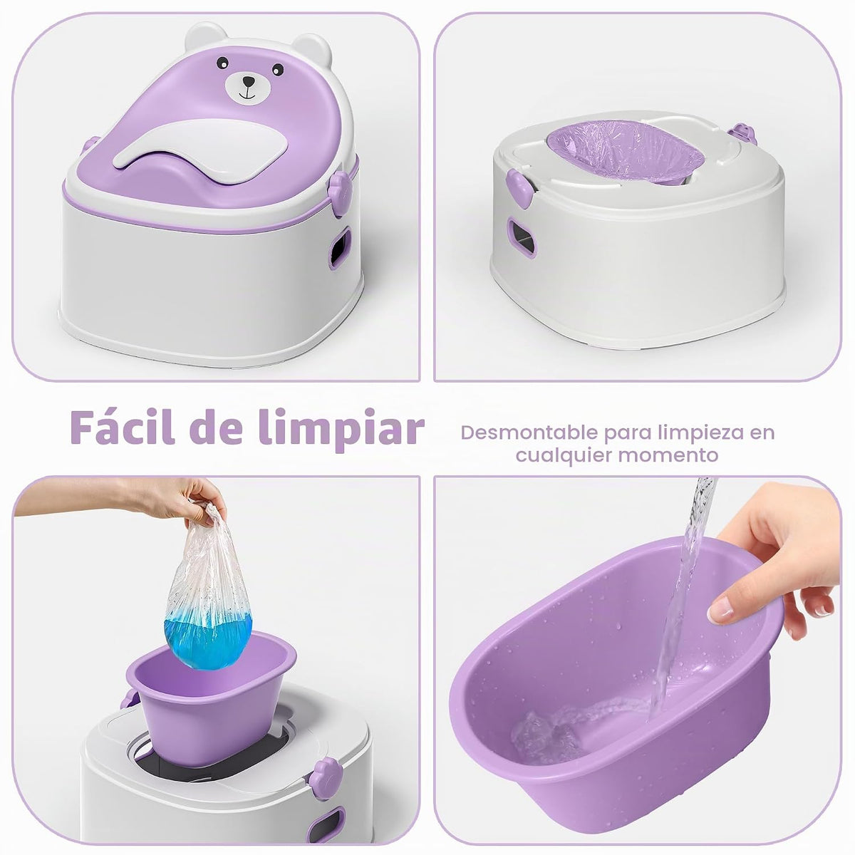 Inodoro de entrenamiento 3 en 1, orinal portátil, asiento de entren...