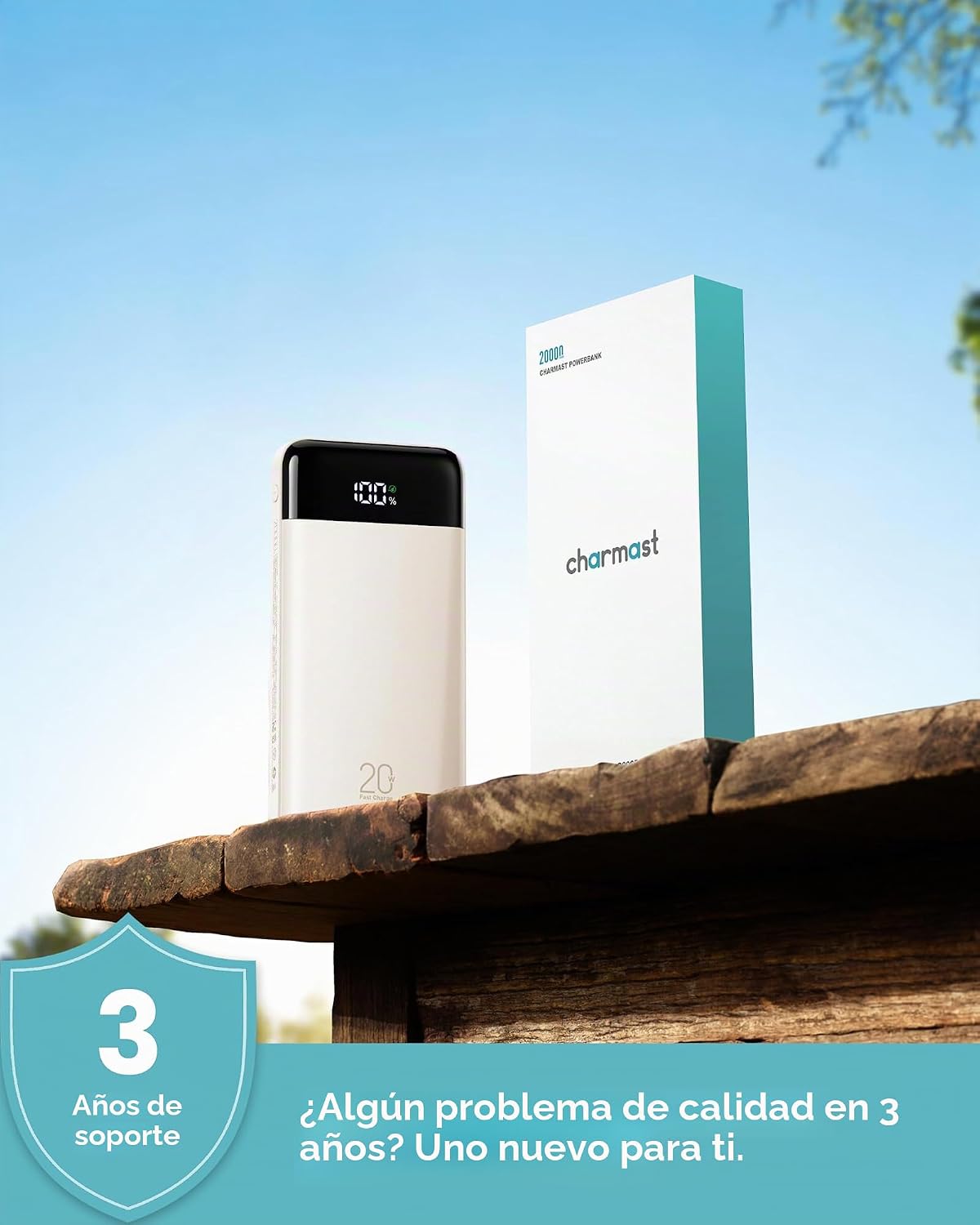 charmast Cables incorporados del cargador portátil, 20000mAh Banco...