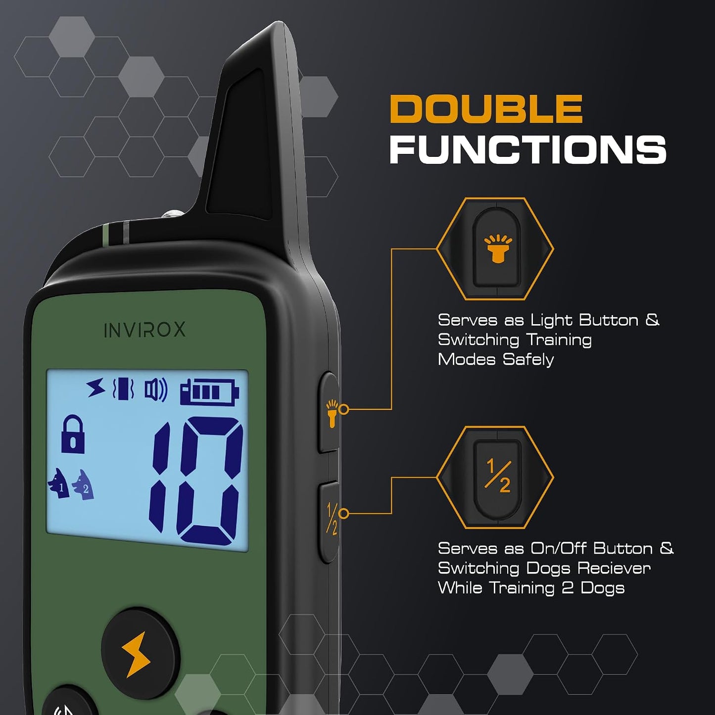 INVIROX - Collar de entrenamiento para perros con control remoto, c...