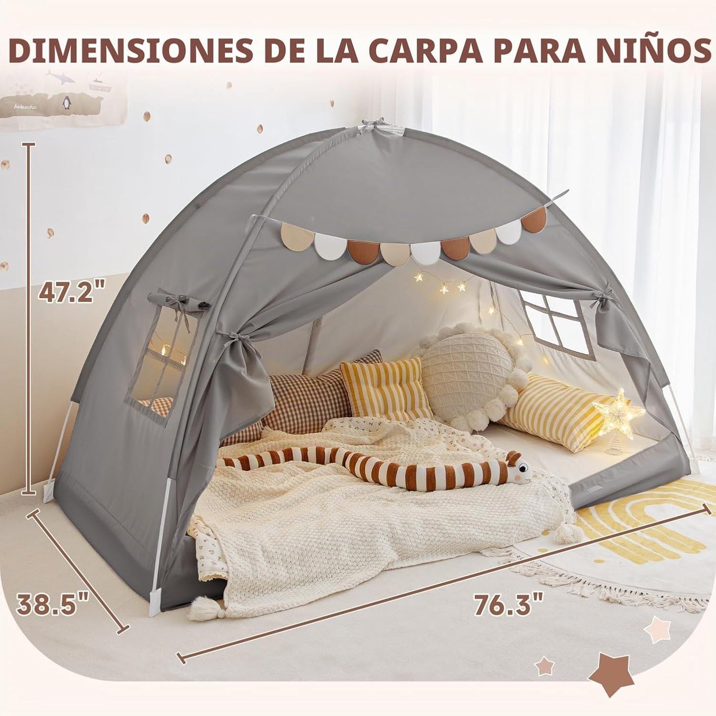 Tienda de campaña de cama Sherilyn con dosel para litera de tamaño...