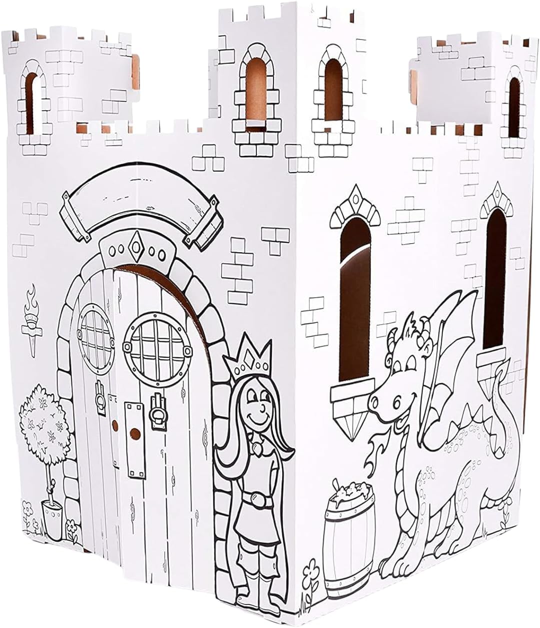 Easy Playhouse Castillo de cuento de hadas de cartón - Fortaleza pa...