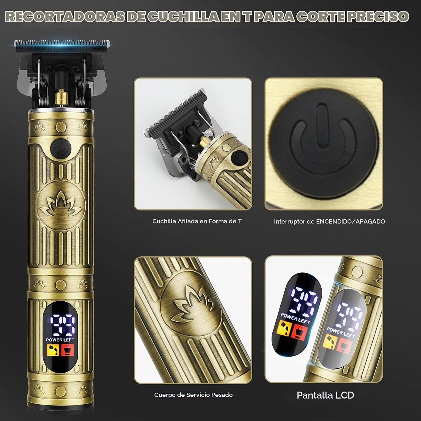 QREEYX Cortadora de pelo profesional para hombres, recortadora de b...