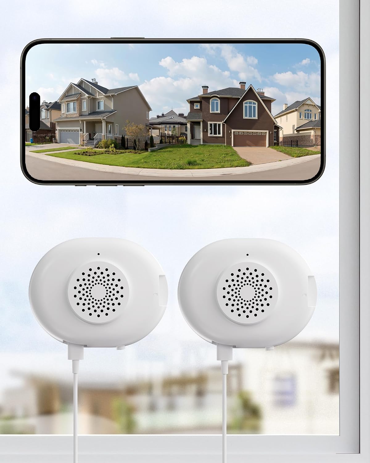 ZOSI 2 x C680 2K Cámara de seguridad para ventanas con visión noctu...