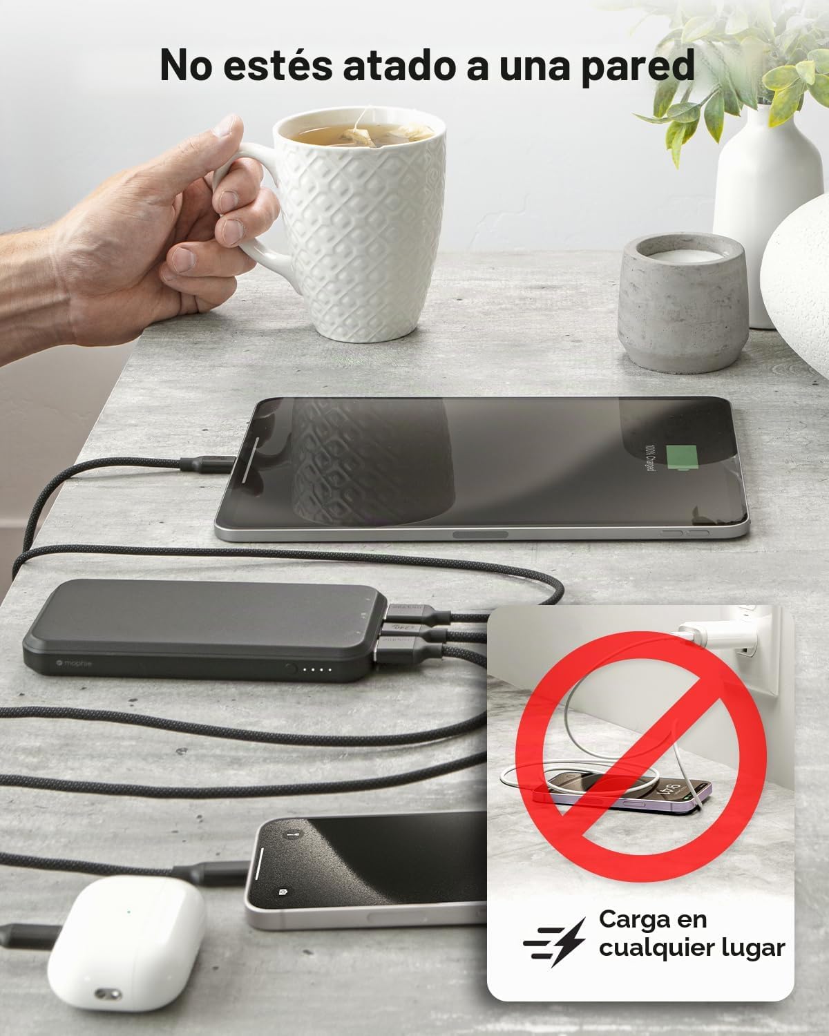 Batería externa mophie Powerstation Core 10,000mAh | Capacidad de m...
