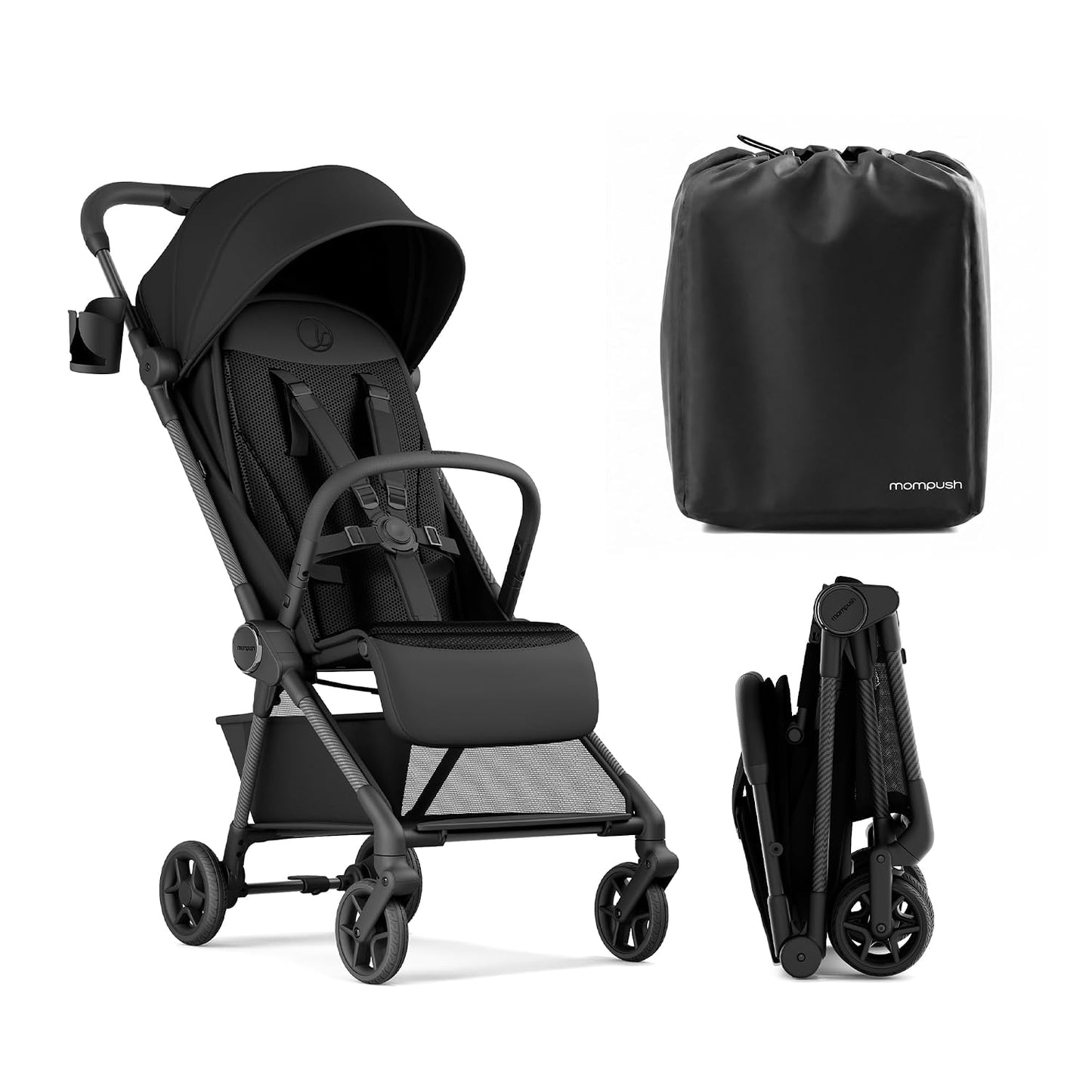 Mompush Nexis - Cochecito de viaje ligero de fibra de carbono, equi...