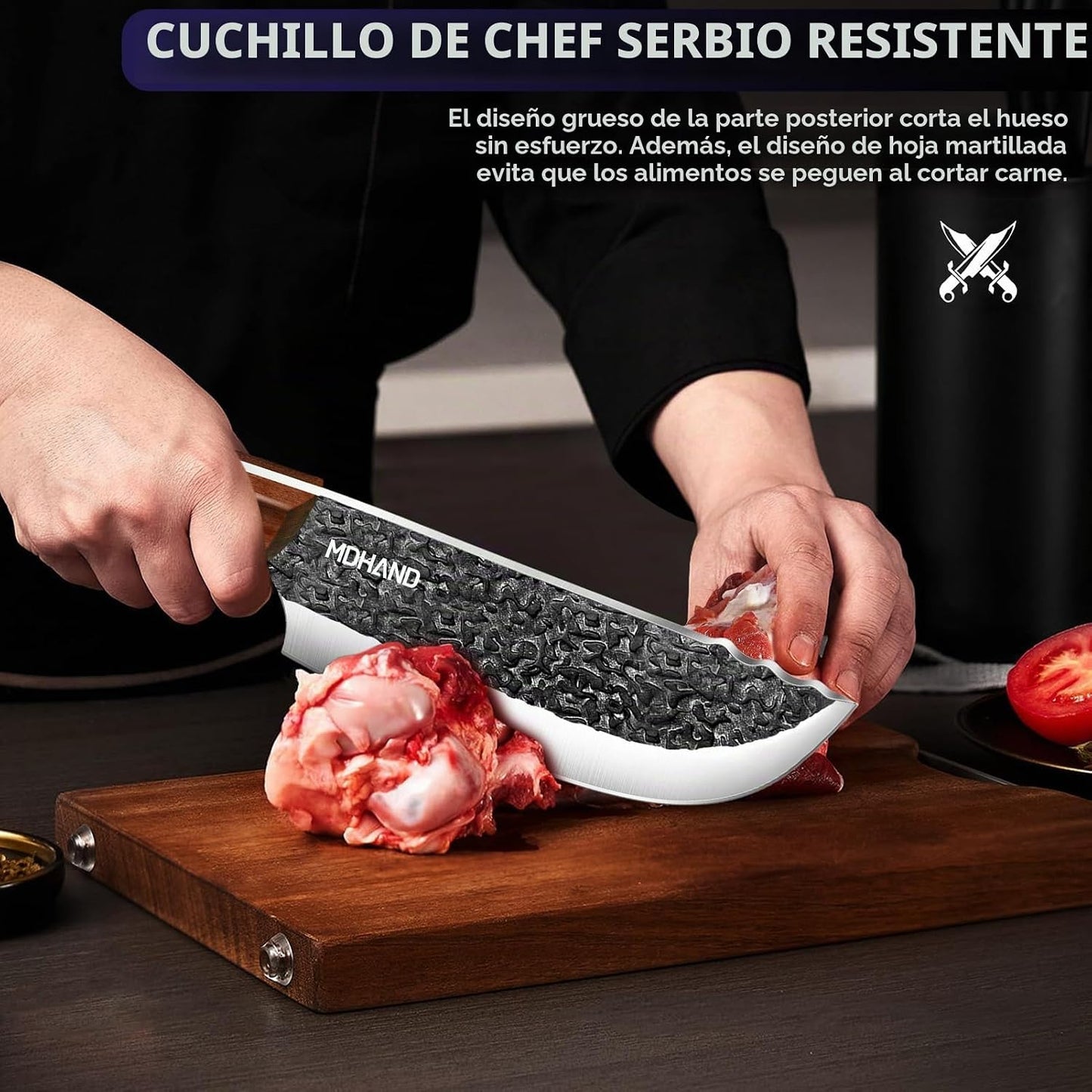 MDHAND - Juego de cuchillos de carnicero, cuchillo de carnicero for...