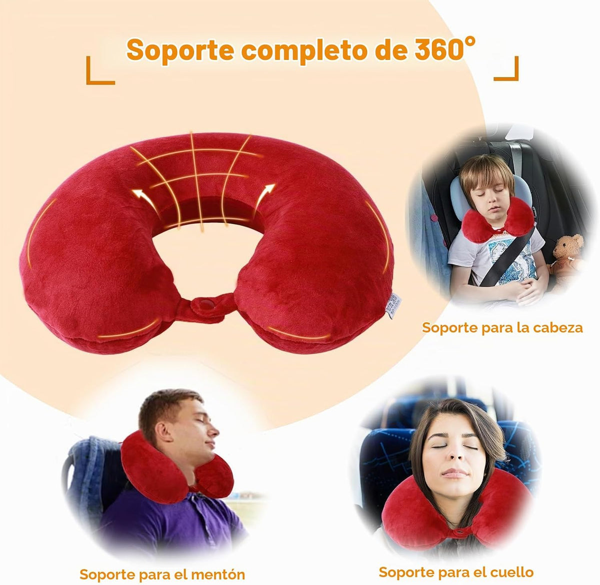 Far win Almohada de viaje, almohada de cuello en forma de U 100% de...
