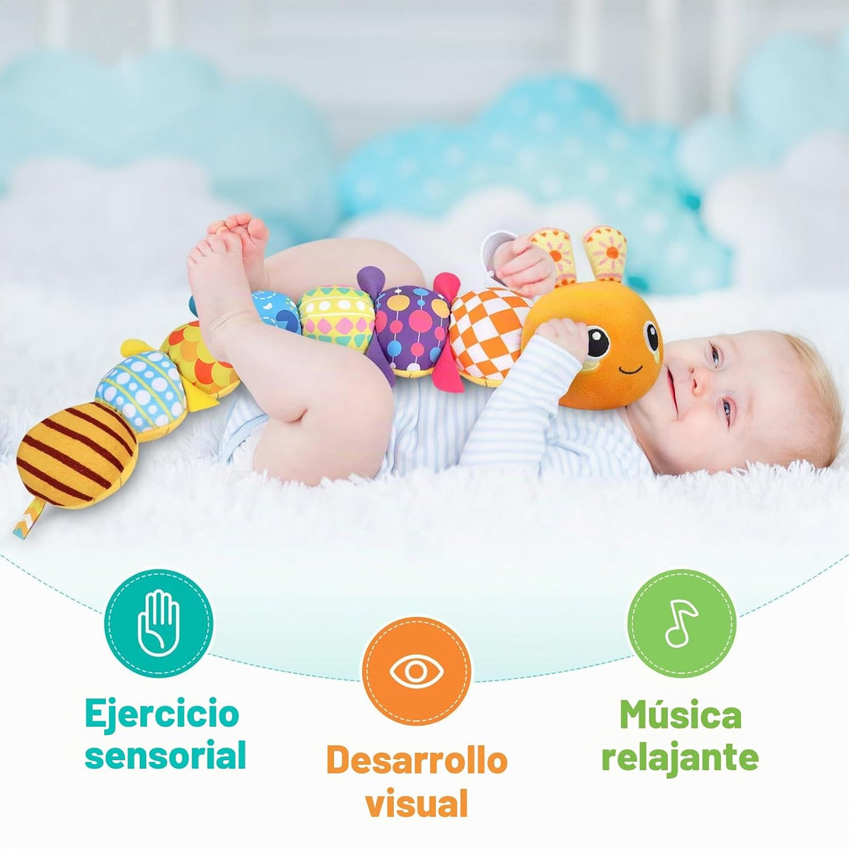 Juguetes sensoriales de oruga para bebés de 0 a 6 a 12 meses | Jugu...