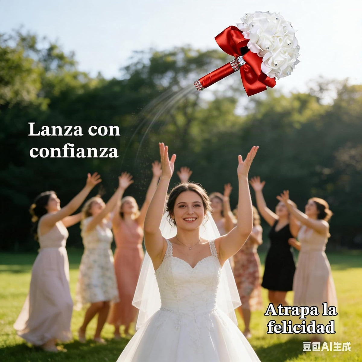 Ramilletes de boda de Eldwviz para novia en blanco, ramo de boda pa...