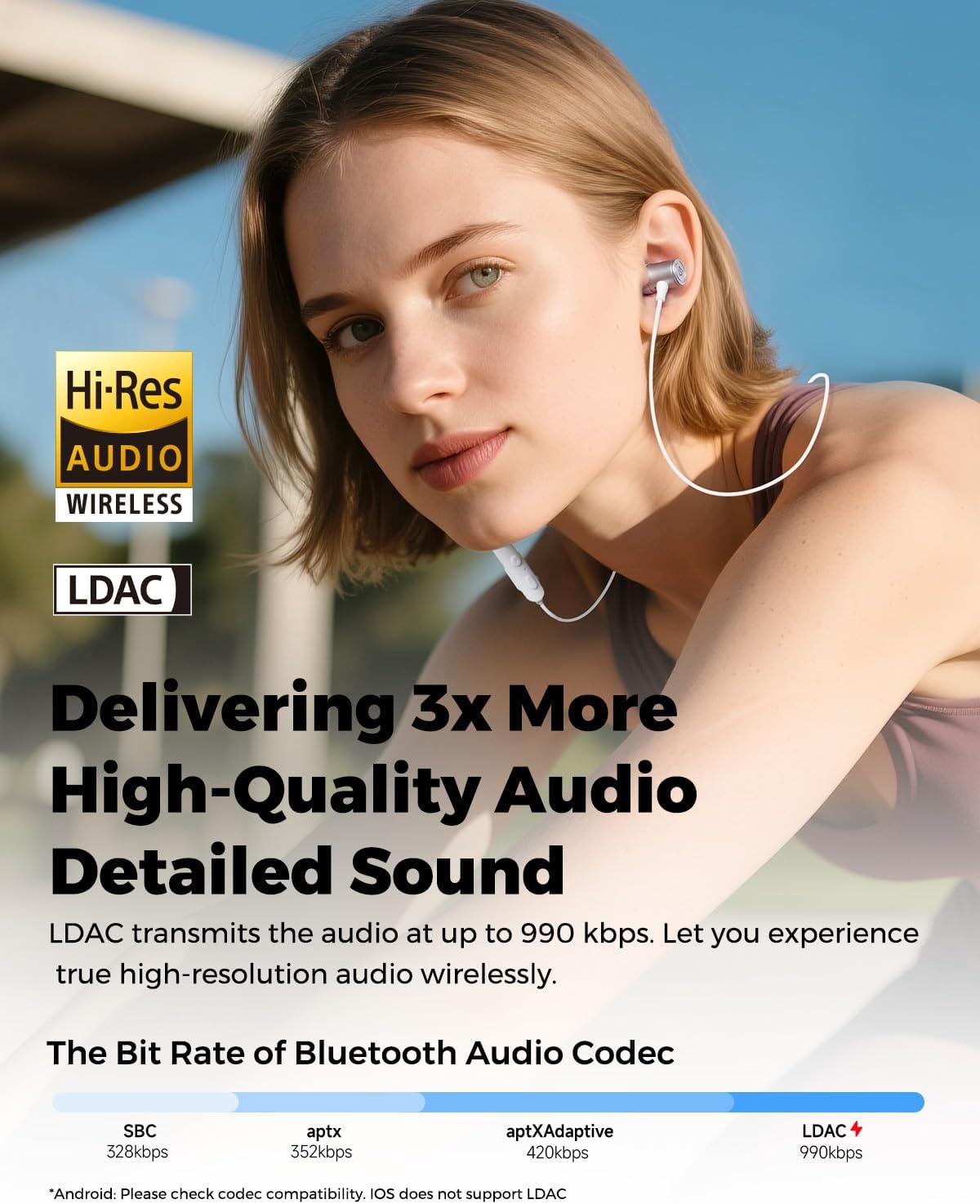 SoundPEATS Q40 HD - Auriculares deportivos Bluetooth con banda para...
