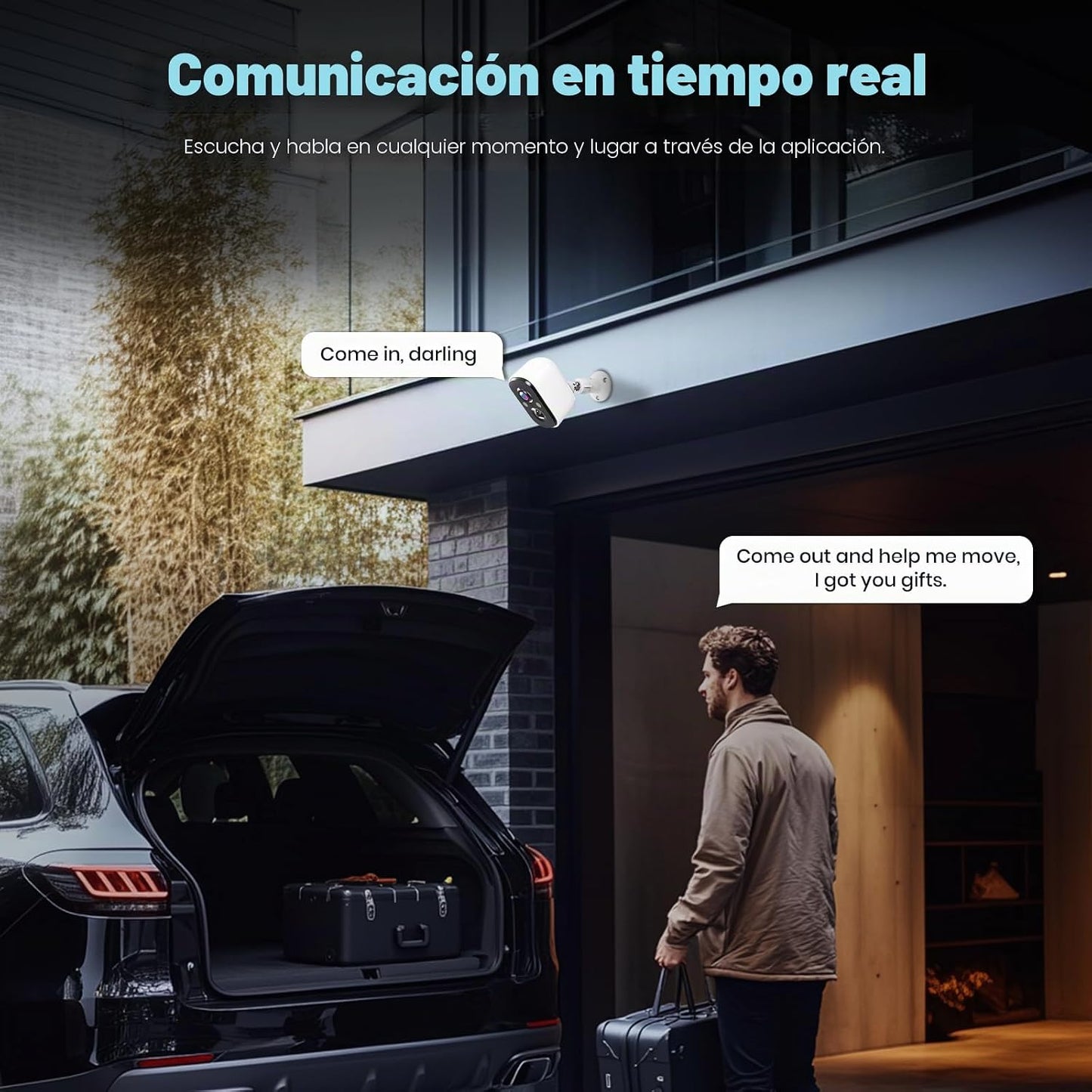 Techage Cámaras de seguridad 2K inalámbricas para exteriores, detec...