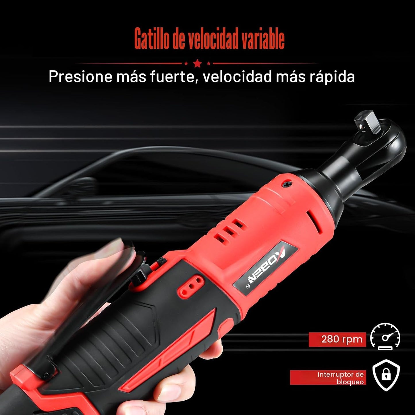 AOBEN Kit de llave de trinquete inalámbrica, trinquete de 3\/8 pulg...