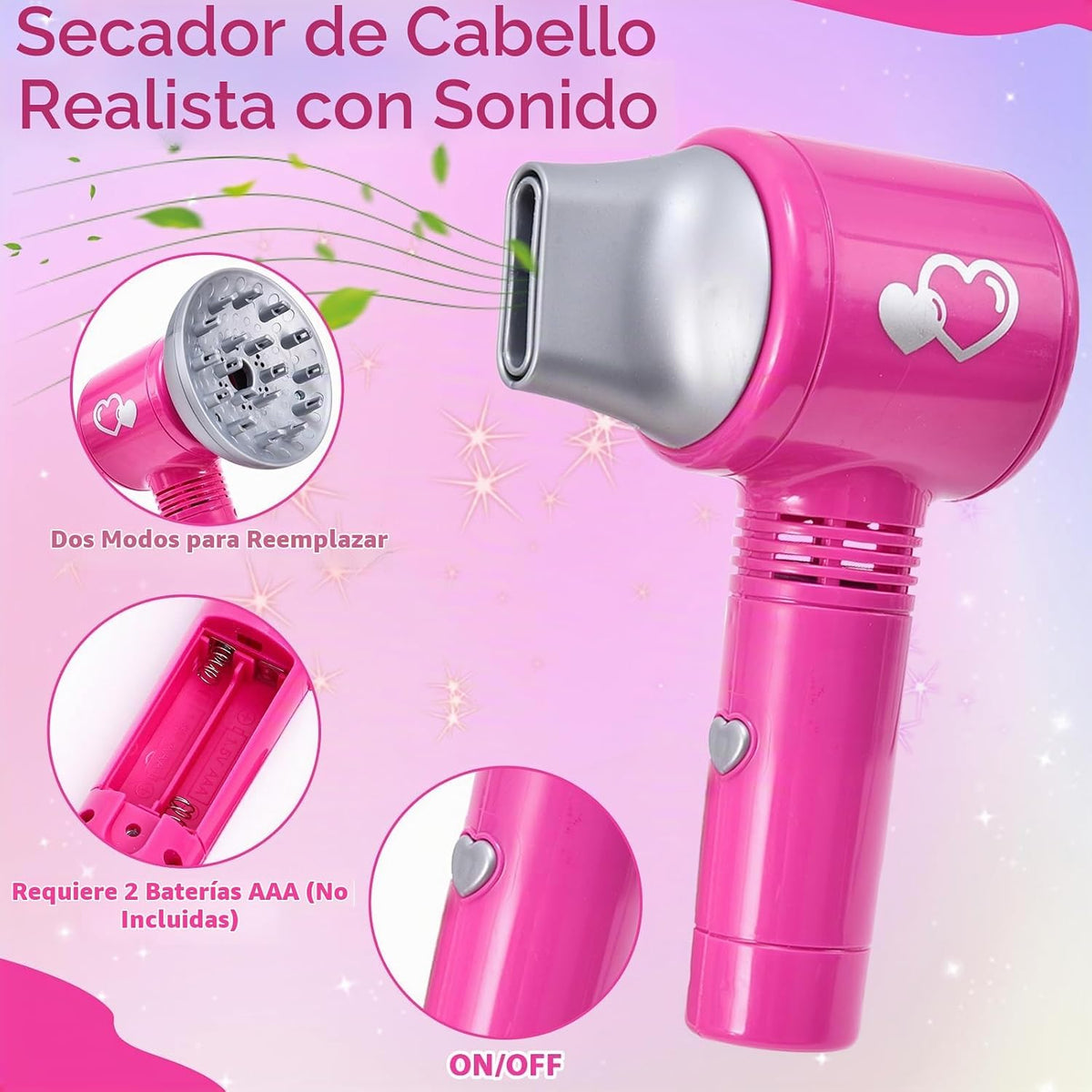 Lorfancy 49 piezas de juguetes de salón de cabello para niñas, jueg...