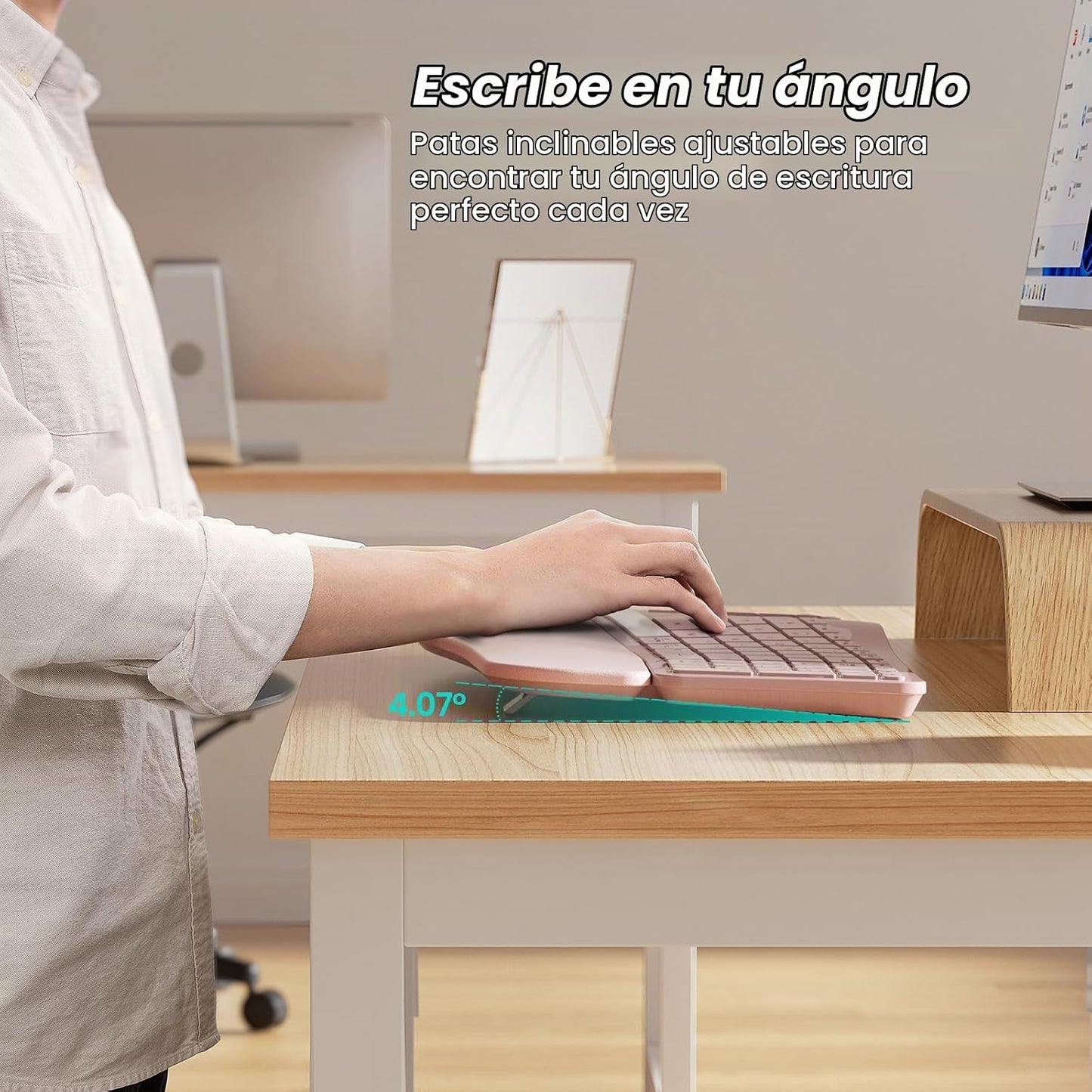 Nulea RT05 Teclado ergonómico inalámbrico, teclado dividido con rep...
