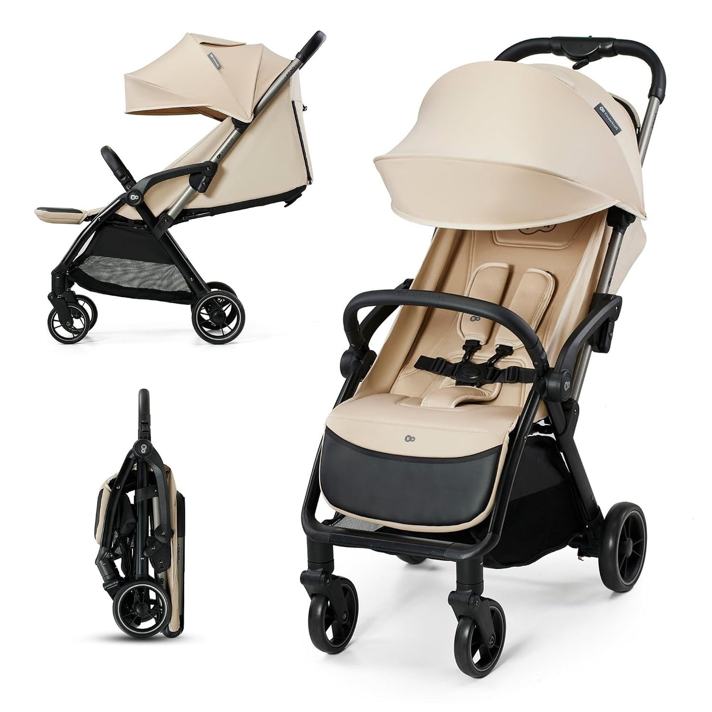 Kinderkraft APINO - Cochecito ligero, plegable automático, color be...