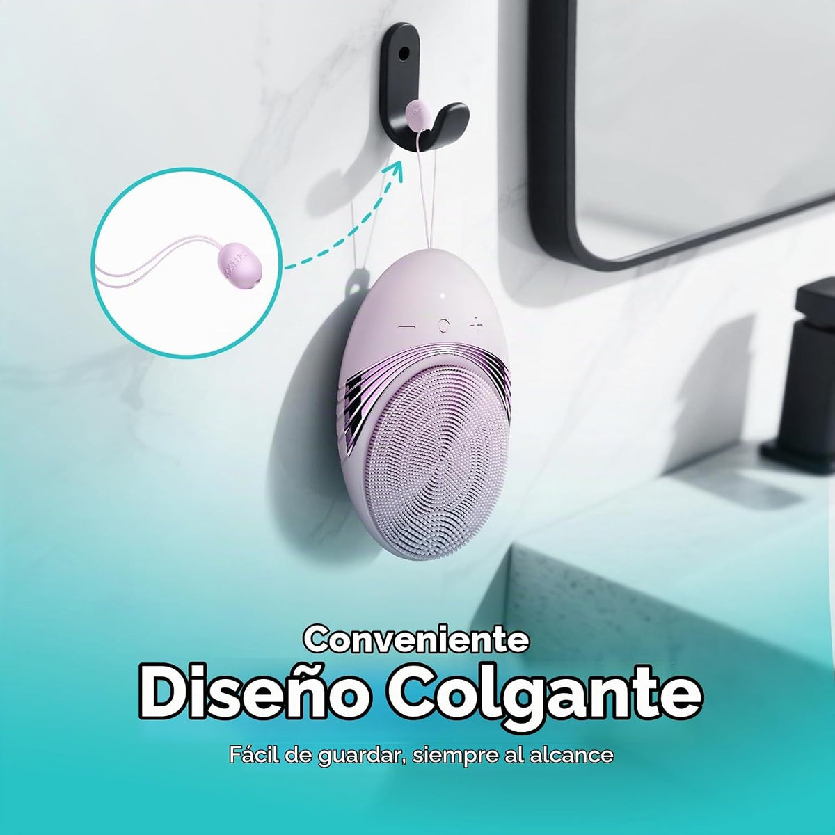 COSLUS FBS01 - Cepillo de limpieza facial, compacto, color morado c...