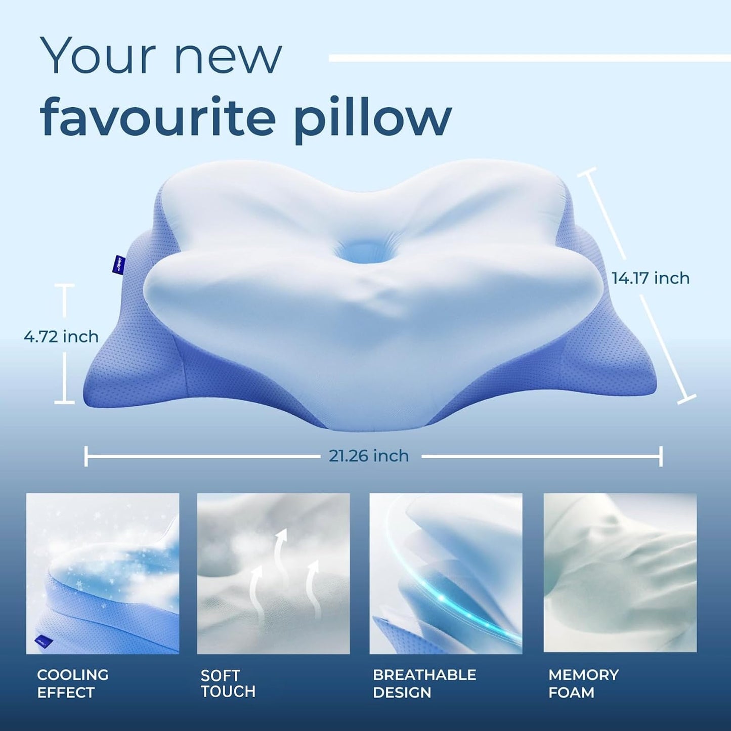 Derila Ergo Almohada Cervical de Cuello para Dormir Almohada de Con...