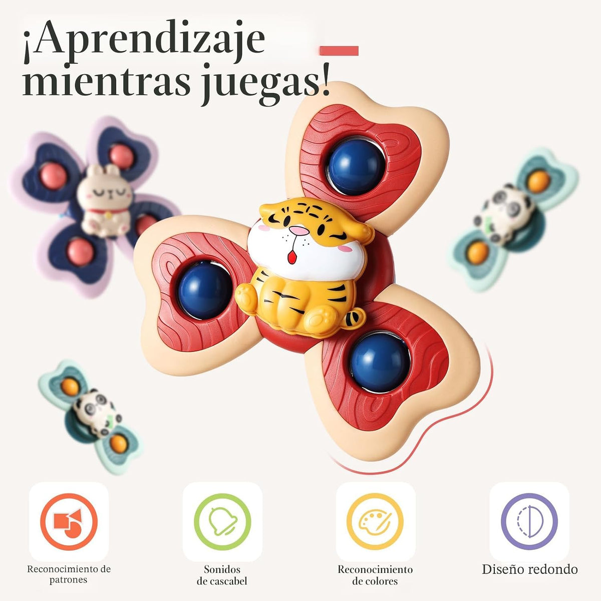ALASOU Juguetes de viaje en avión con ventosa giratoria para niño d...