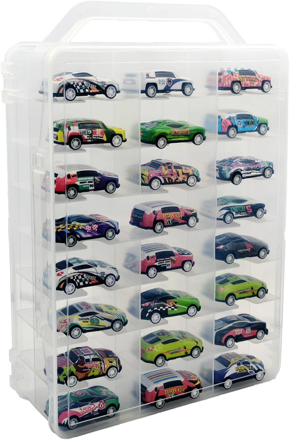 Adevar Estuche de almacenamiento de juguetes de autos a doble cara...