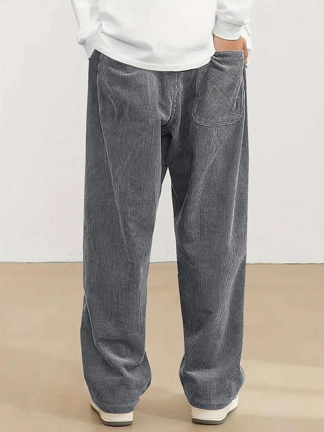 Hidkat Pantalones de corduroy casual para hombre, pantalones de pie...