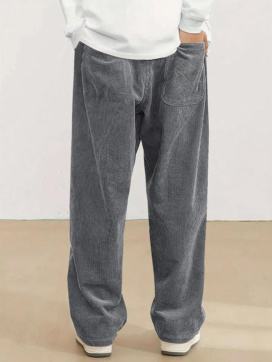 Hidkat Pantalones de corduroy casual para hombre, pantalones de pie...