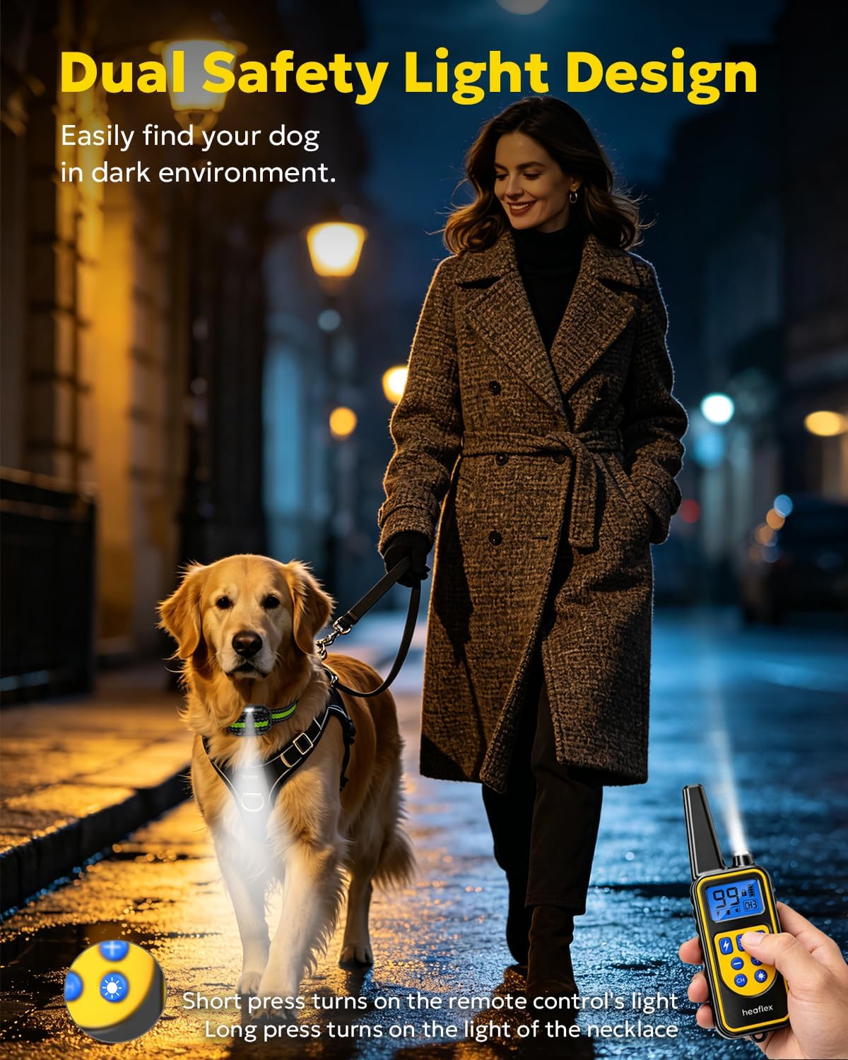 Heaflex Collar eléctrico de entrenamiento para perros con control r...