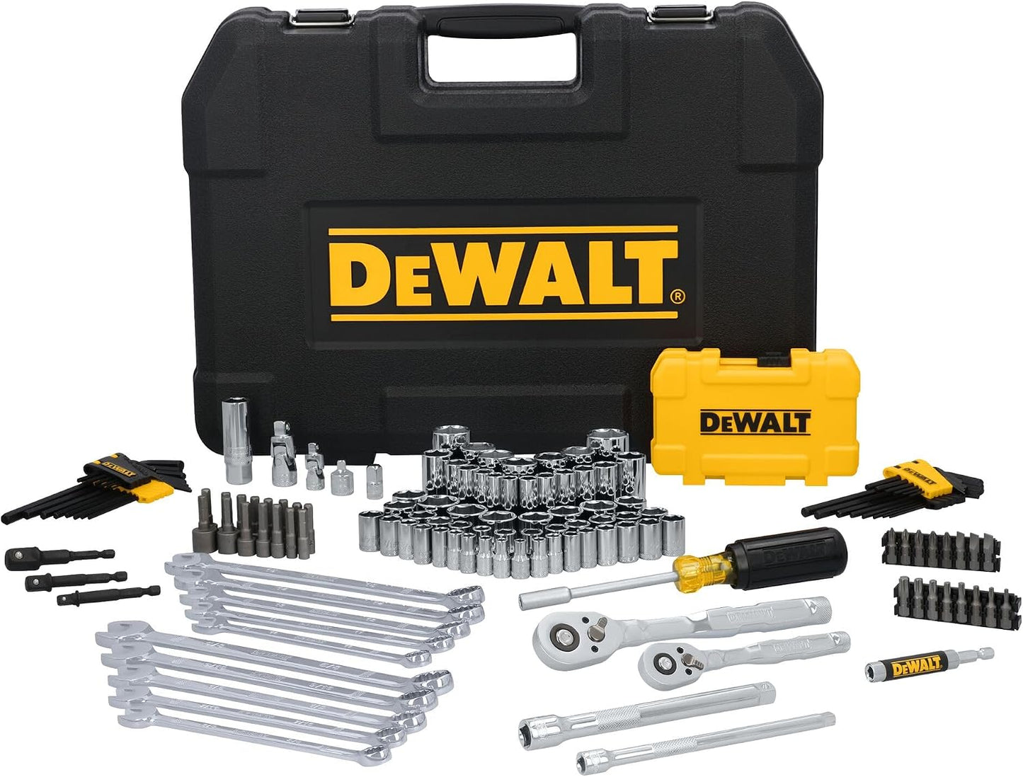 DEWALT Juego de herramientas mecánicas de 142 piezas, accionamiento...