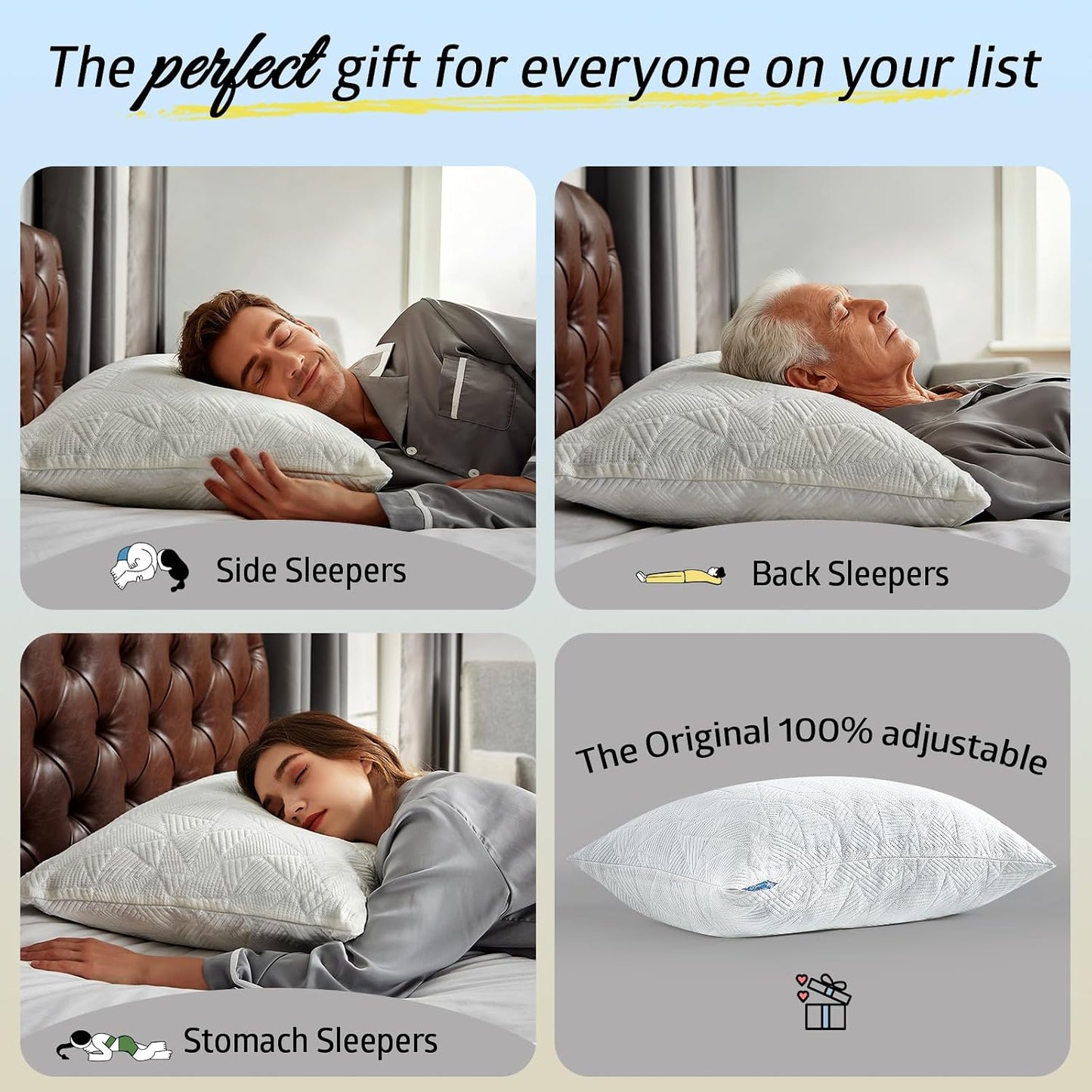 BETU Almohada Refrescante Tamaño Queen, Almohada Fresca de Espuma V...