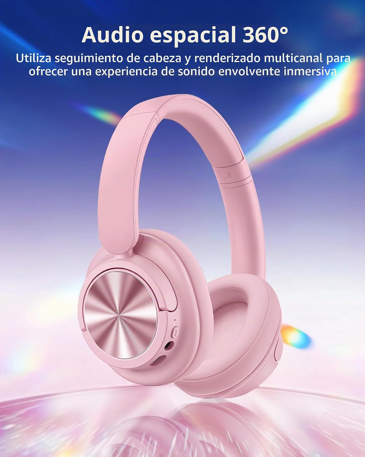 Auriculares híbridos con cancelación activa de ruido, 120 horas de...
