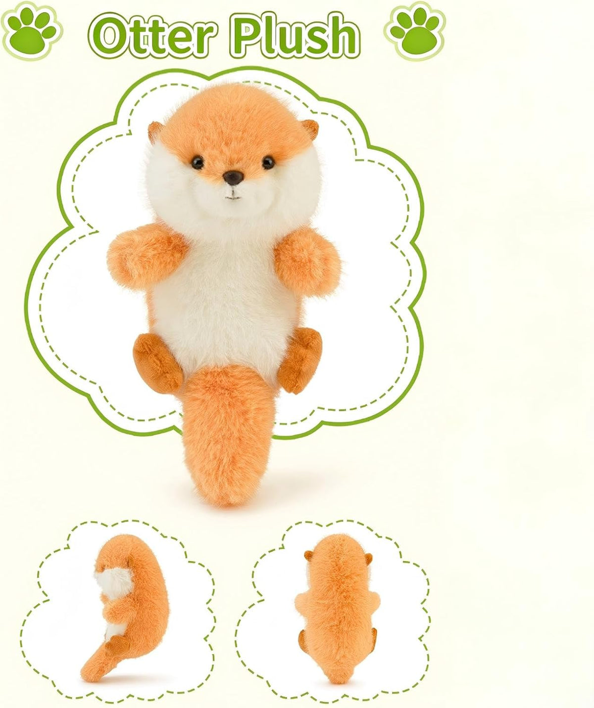OROZCOR Lindo animal de peluche de nutria suave del tamaño de una p...