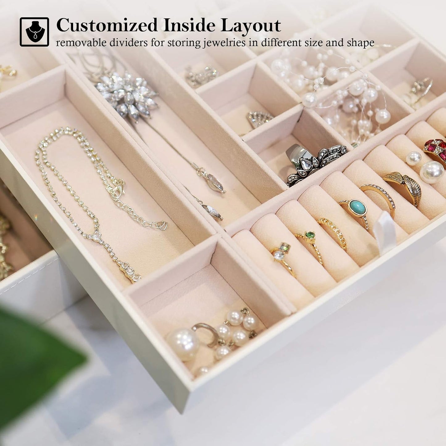 ProCase Caja de Joyas para Mujeres, 2 Capas Organizador de Joyas de...