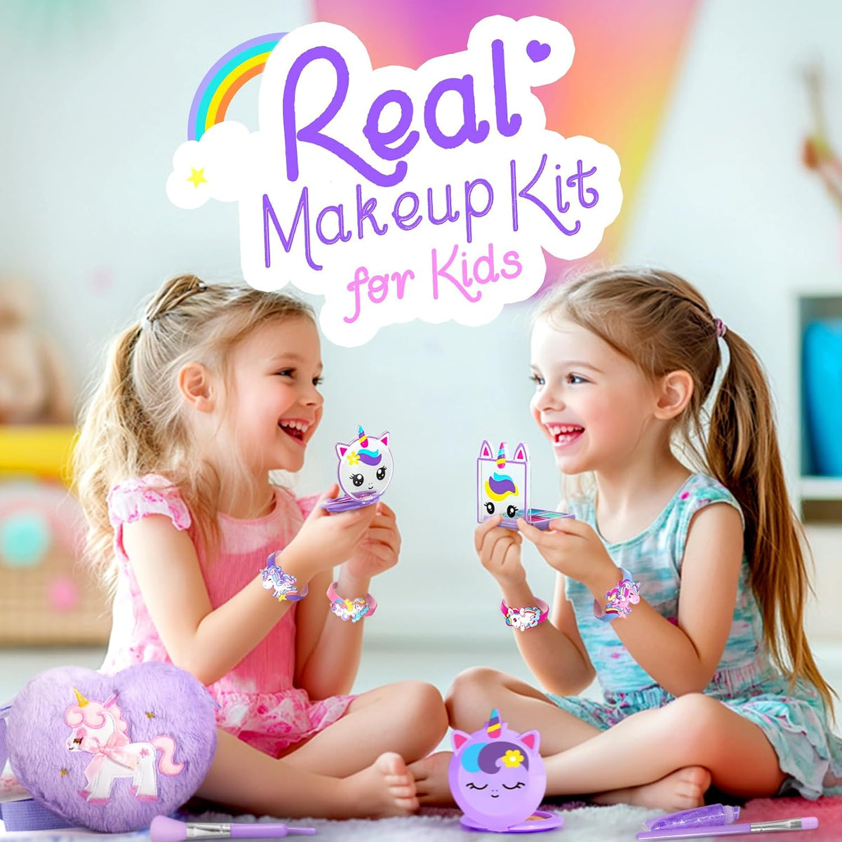 ULOVEME Kit de Maquillaje Real para Niñas Pequeñas - Maquillaje Rea...