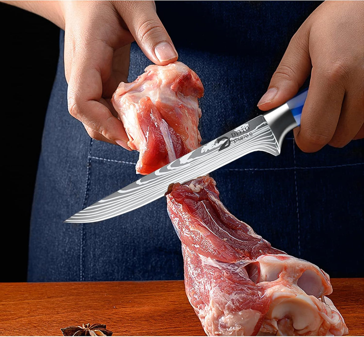 Dfito Juego de cuchillos de chef con bolsa enrollable, juego de cuc...