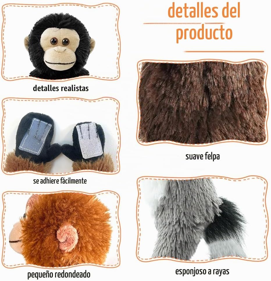 Hideekoog Monos de peluche colgantes, 2 piezas de mono chimpancé, h...