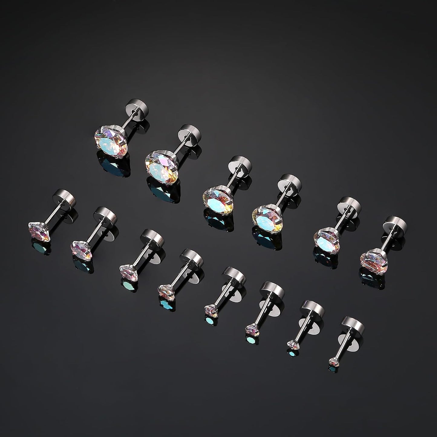 Fansilver Pendientes hipoalergénicos de 0.71 oz con parte trasera p...