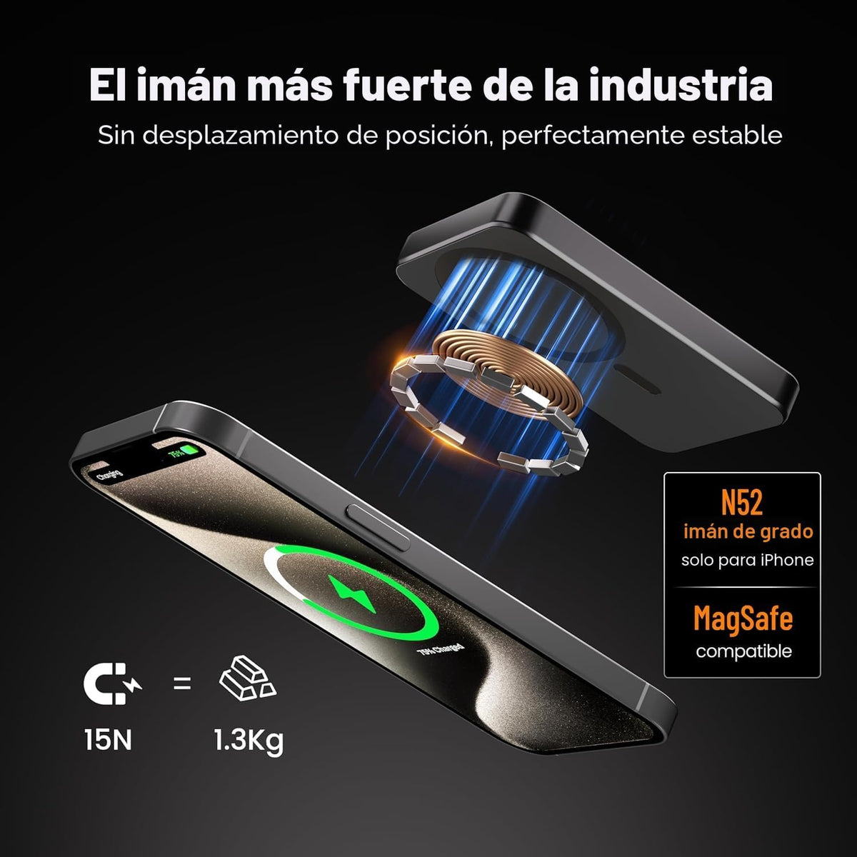 Catmart - Cargador portátil magnético \u2013 Banco de energía de ti...