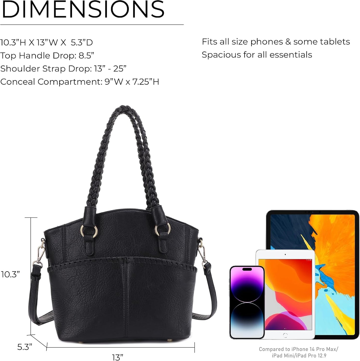 JESSIE &amp; JAMES Bella - Bolsas de mano ocultas para mujer con ce...
