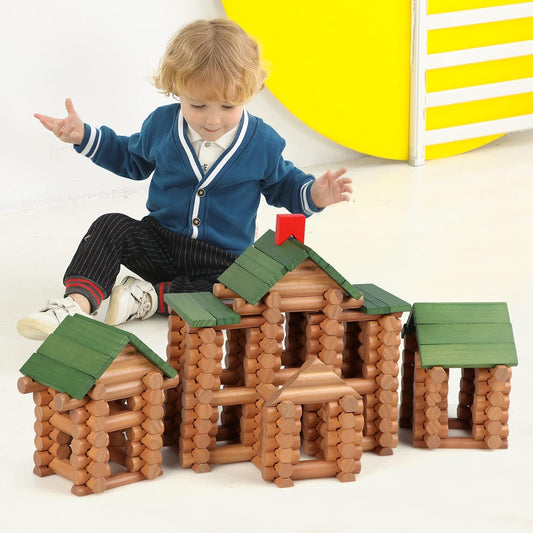 Wondertoys Juego de troncos de madera de 328 piezas a partir de 3 a...