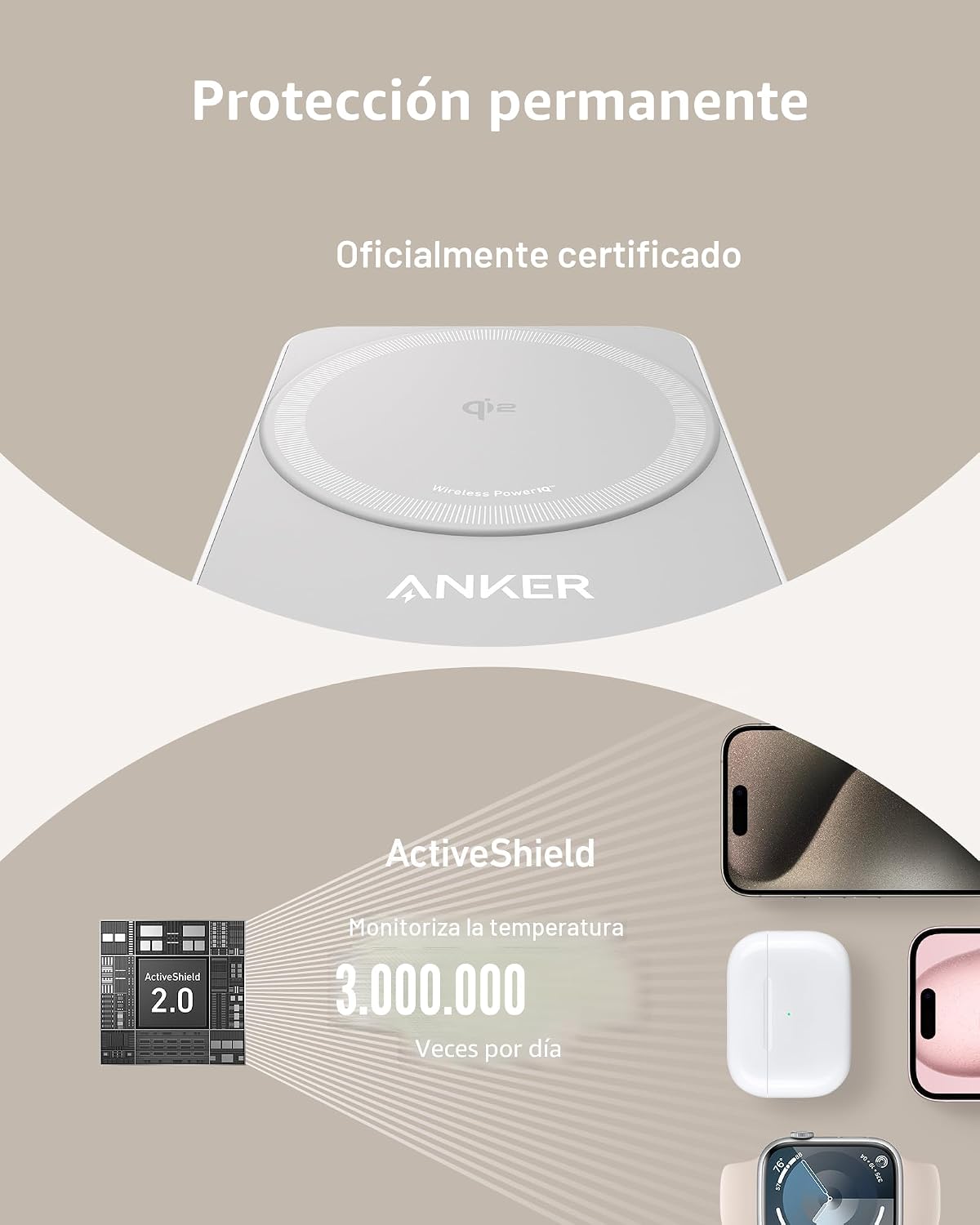 Anker MagGo - Estación de carga plegable Qi2 de 15 W compatible con...