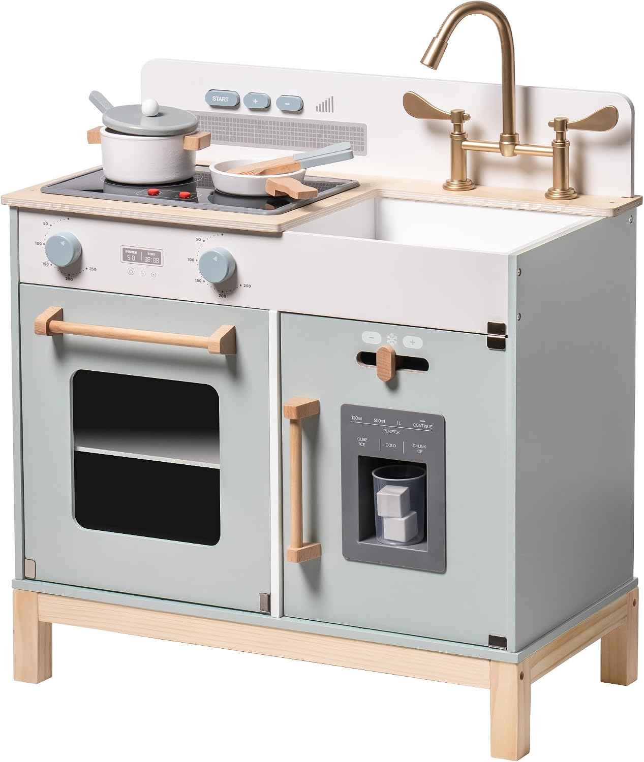 ROBOTIME Juego de cocina para niños pequeños, juego de cocina de ma...