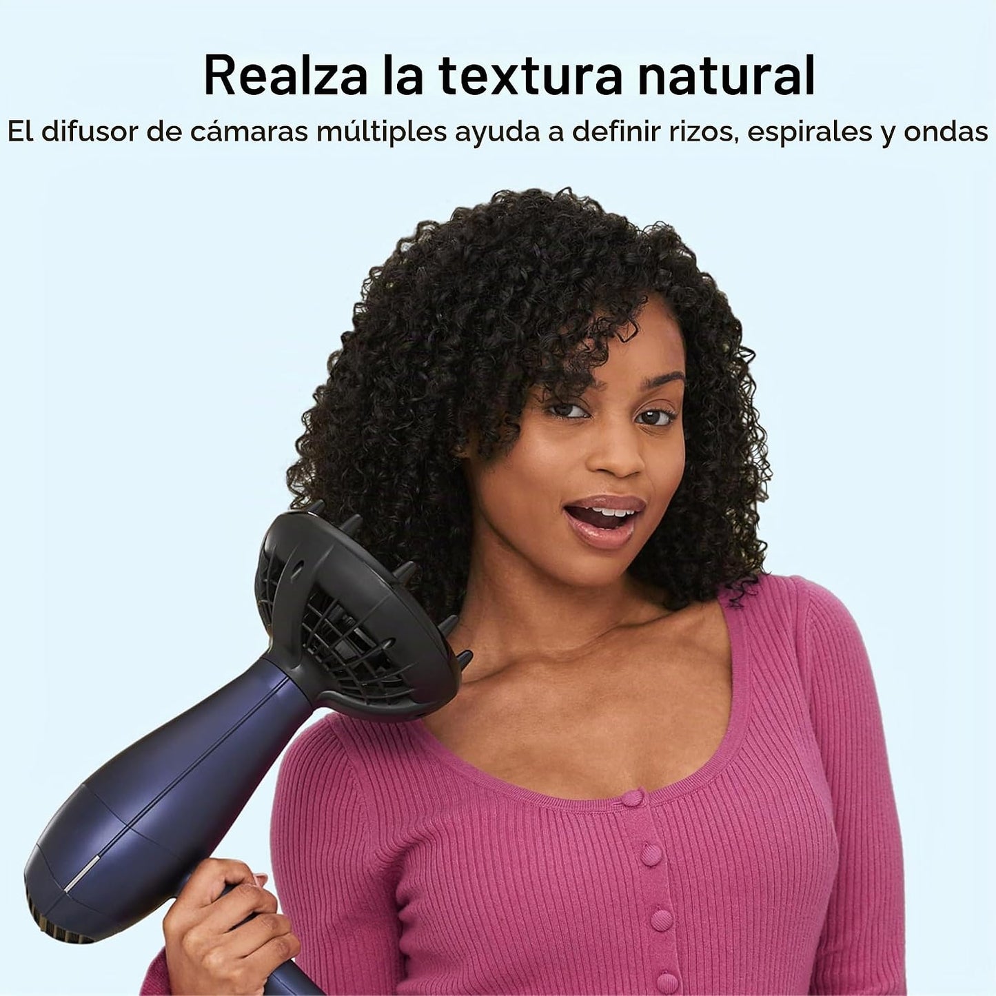 Conair Secador de pelo con accesorio difusor de pelo multicámara, a...