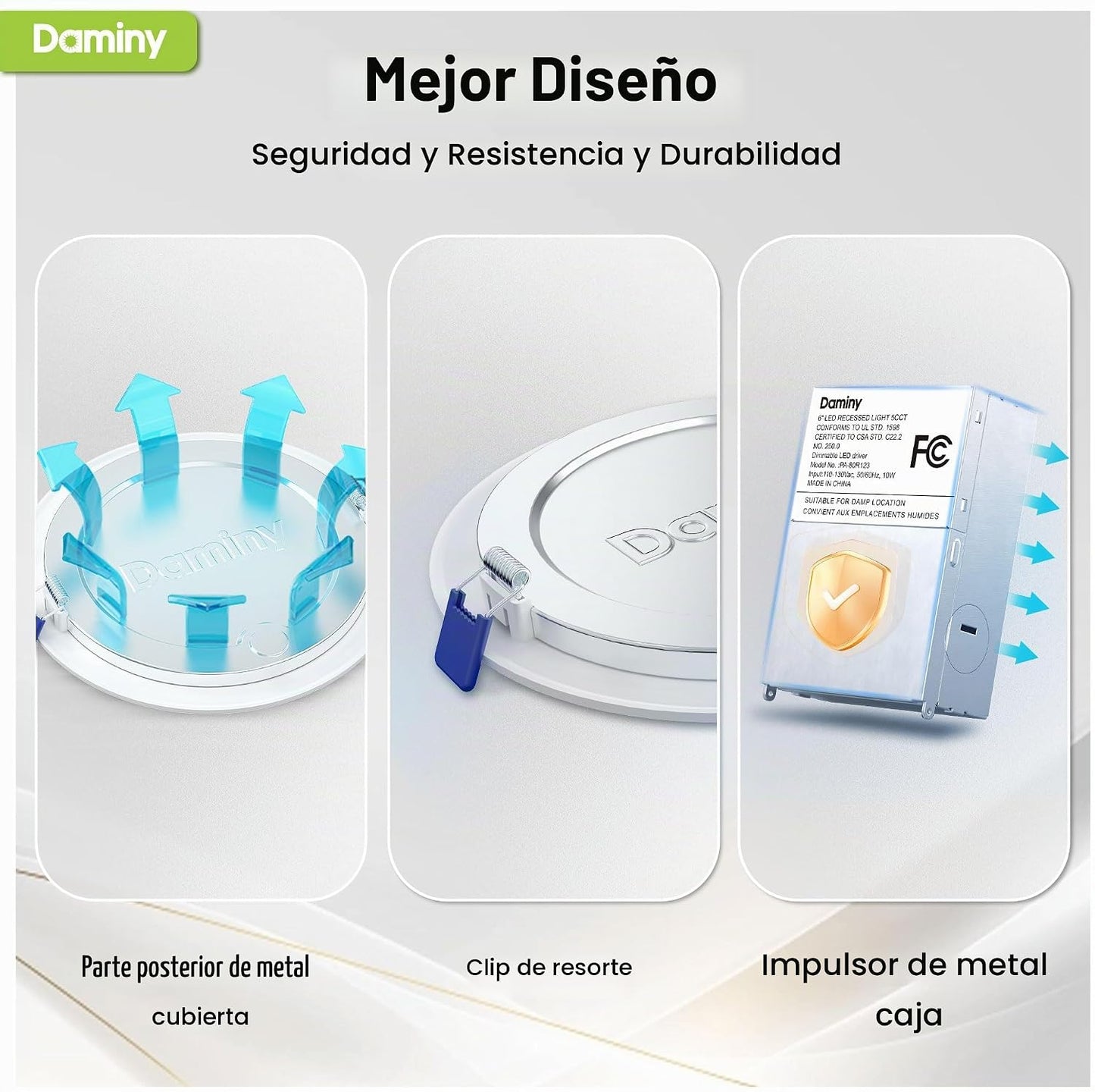 DAMINY - Paquete de 24 luces LED empotradas de 6 pulgadas con caja...