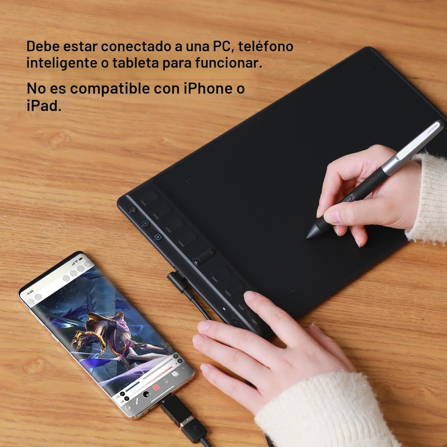 HUION Inspiroy 2 Tableta de dibujo mediana con rueda de desplazamie...