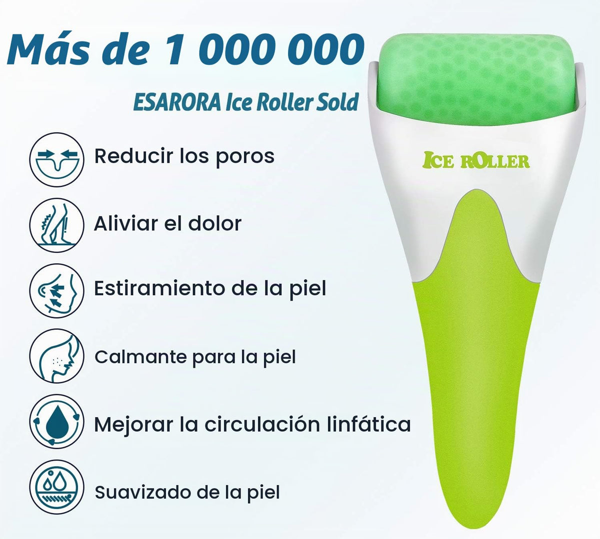 ESARORA Rodillo de hielo para cara y ojos, hinchazón, migraña, aliv...
