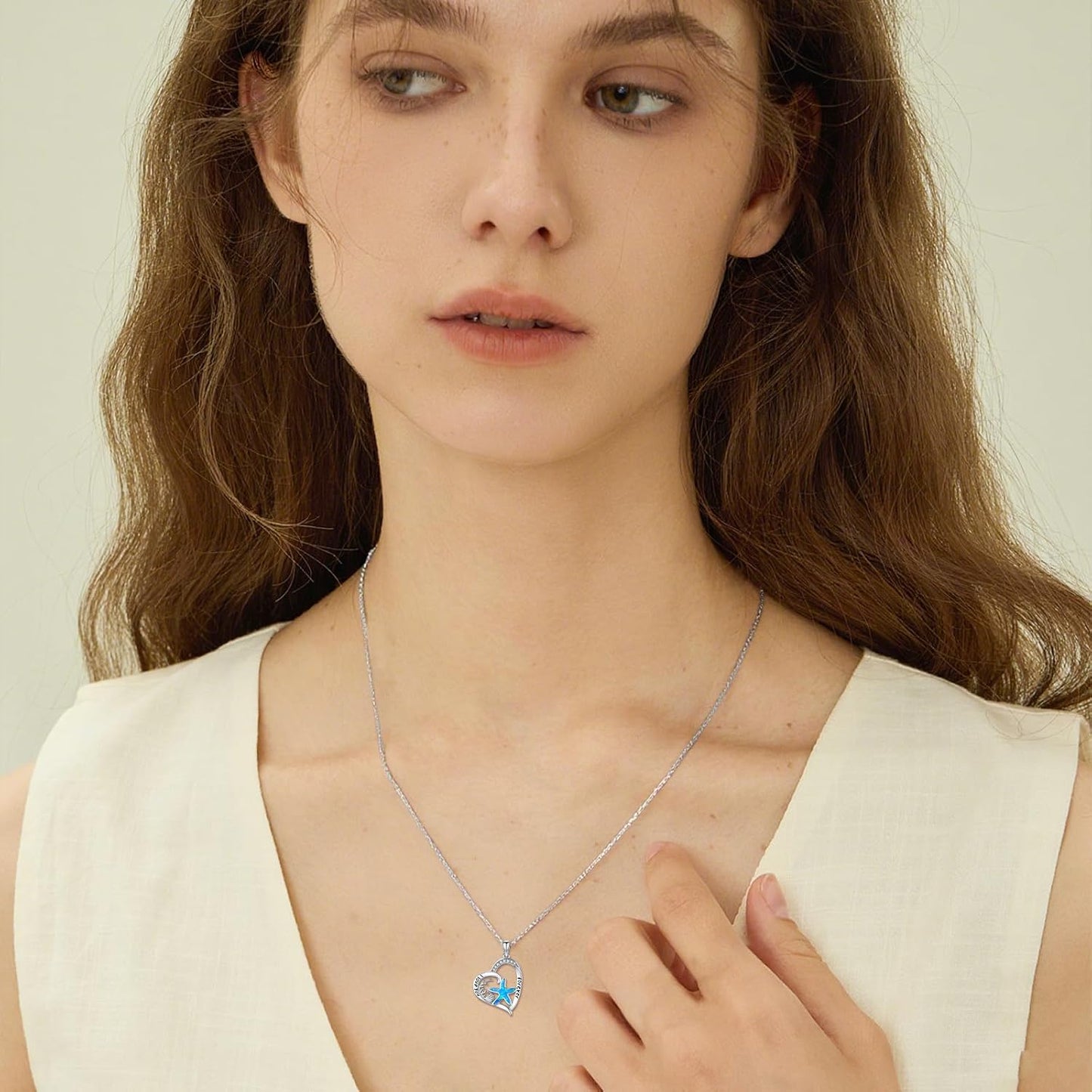 Twoowl Collar con dije de playa de plata de ley 925 con diseño de o...