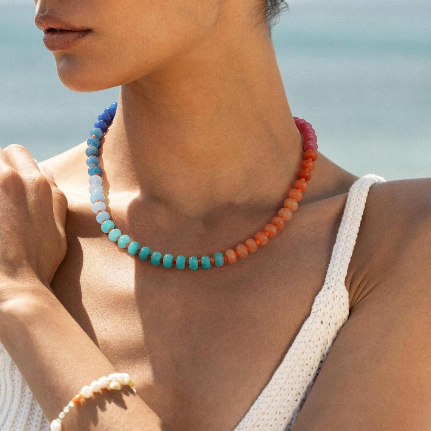 KELORIS PATH Collares de piedras preciosas con cuentas para mujer,...